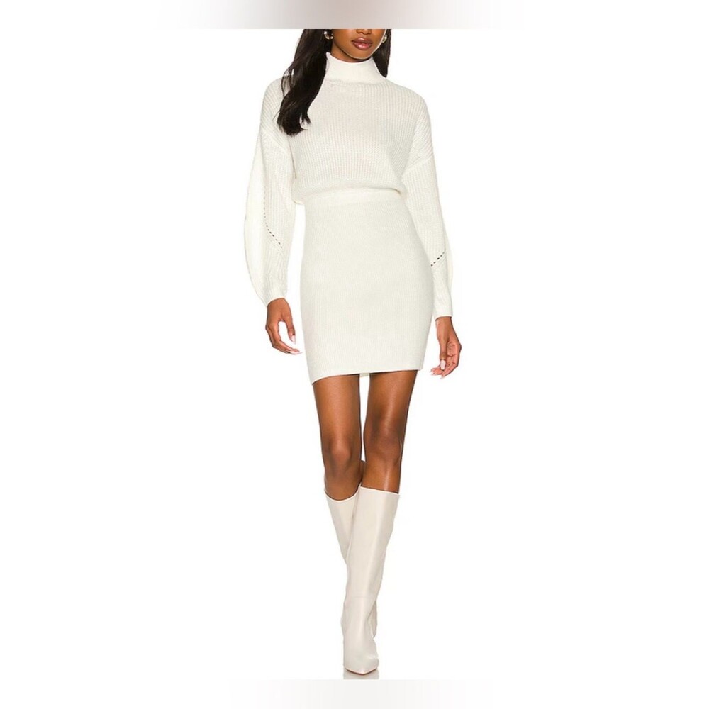 Majorelle Monette Ivory Long Sleeve Sweater Knit Mini Dress Women’s Size XS